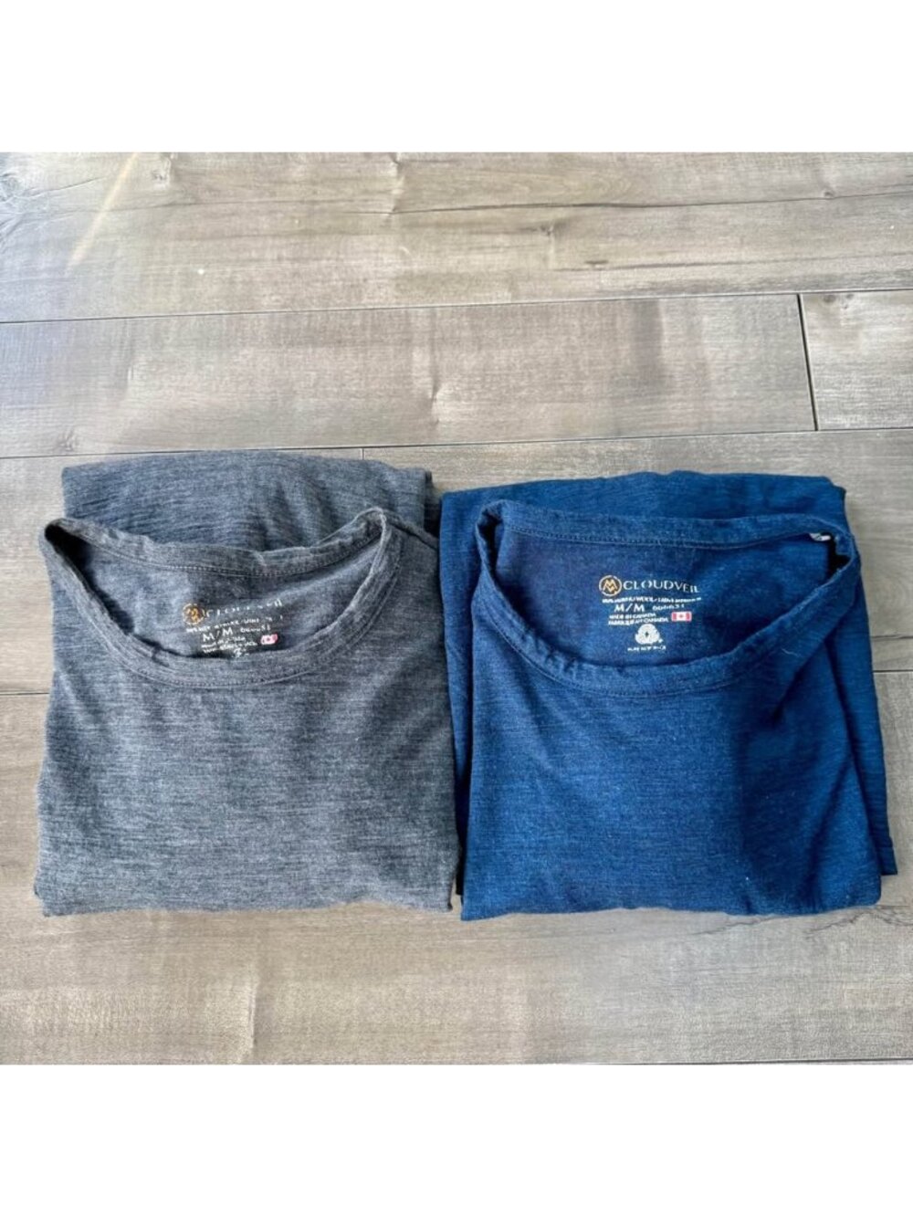 Cloudveil Men’s 100% Merino Wool Long Sleeve Base Layers – Medium – 2 Pack